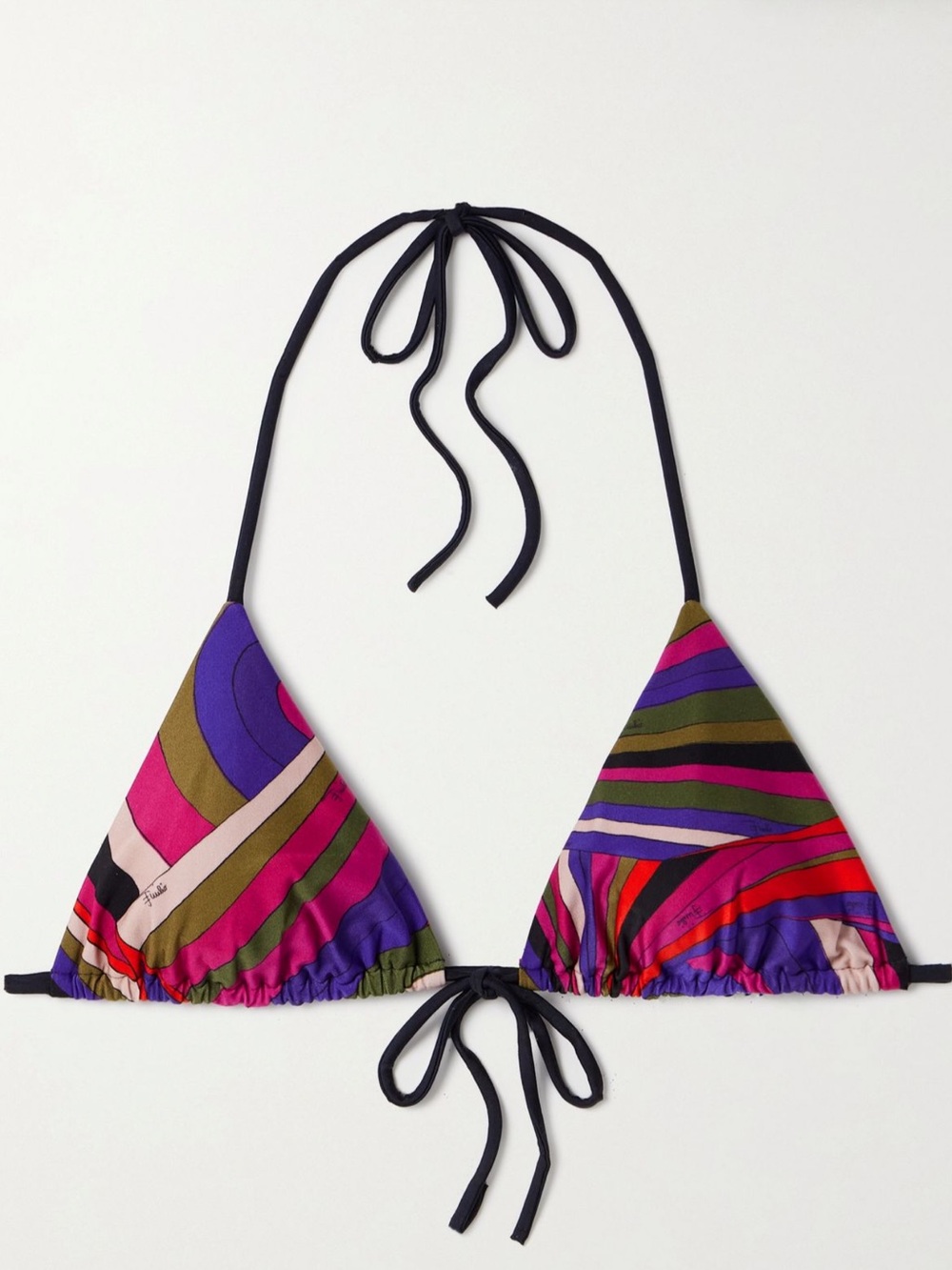 Printed Triangle Bikini Top in Multicolor